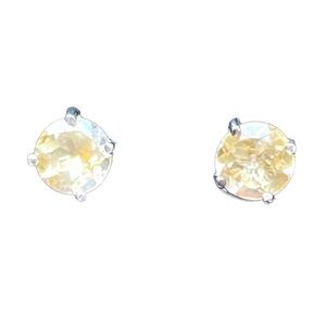 6mm Yellow Topaz Stud Earrings